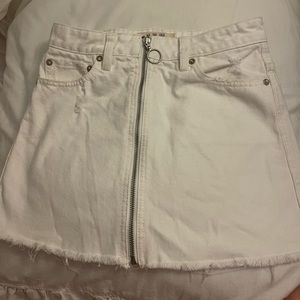Free People White Denim Skirt